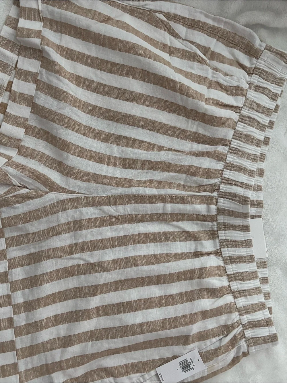 Old Navy Tan & White Striped Bermuda Shorts - Picture 2 of 7